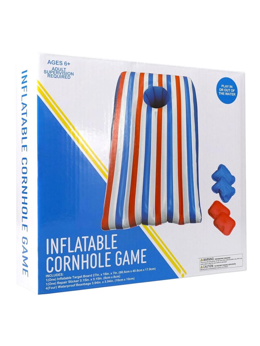 Inflatable Cornhole Game Red White Blue Bean Bag Toss – New Unused Damaged Box